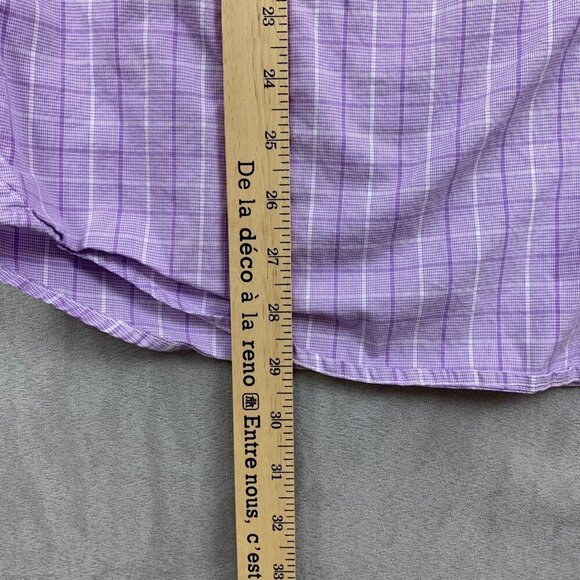 Spier & Mackay Mens Shirt XL Purple Plaid Button Up Long Sleeve Handmade Custom - Picture 6 of 7